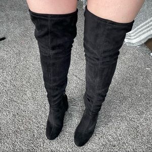 Christian Siriano Black Over The Knee Heeled Boots